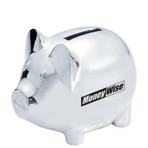 SILVER PLATED PIGGY BANK