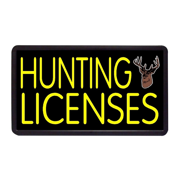 Hunting Lincenses 13" x 24" Simulated Neon Sign