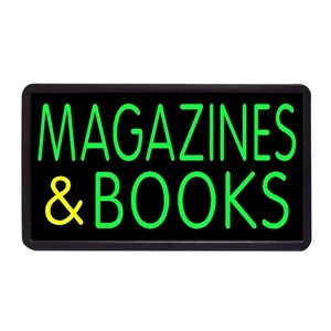 Magazines and Books 13" x 24" Simulated Neon Sign