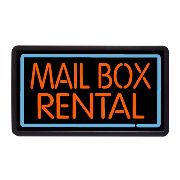 Mail Box Rental 13" x 24" Simulated Neon Sign