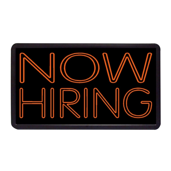 Now Hiring 13" x 24" Simulated Neon Sign