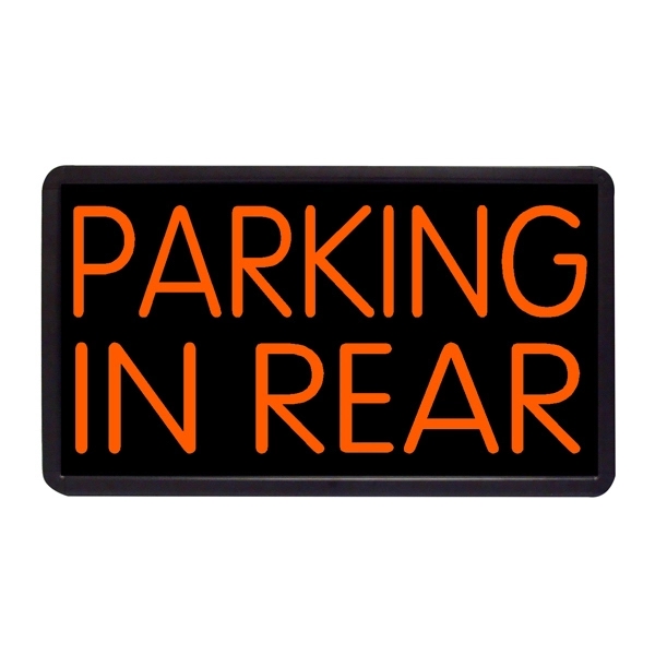 Parking in Rear 13" x 24" Simulated Neon Sign