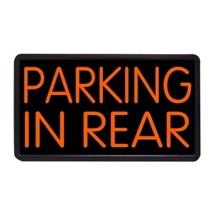 Parking in Rear 13" x 24" Simulated Neon Sign