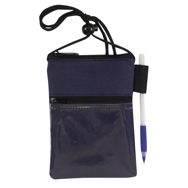 Dual Zipper Pocket Badge Holder/Passport Pouch - Image 4
