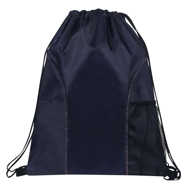 Dual Pocket Drawstring Backpack - Image 6