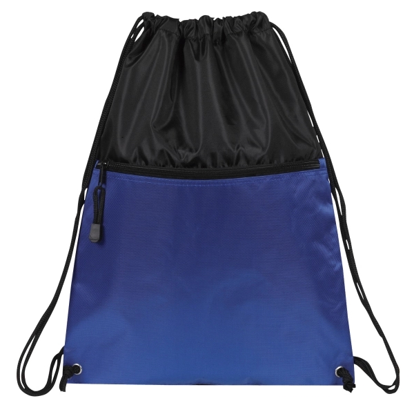 Drawcord Backpack with zipper pocket - Image 3