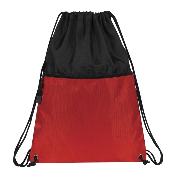 Drawcord Backpack with zipper pocket - Image 4