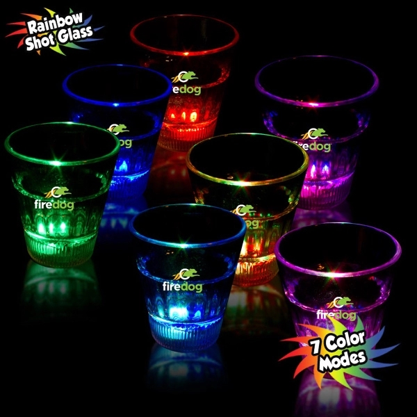 2 oz. Rainbow Light-Up LED Glow Shot Glass