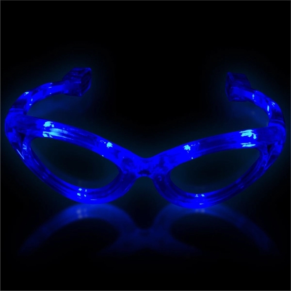 Blue Light Up Glow Flashing LED Glasses