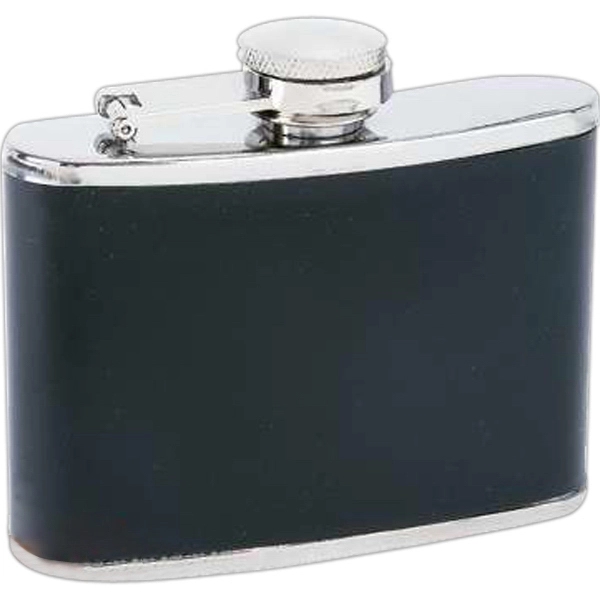Maxam 4oz Stainless Steel Flask with Black Wrap