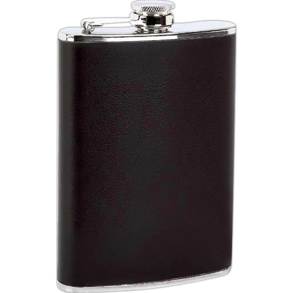 Maxam 8oz Stainless Steel Flask with Black Wrap