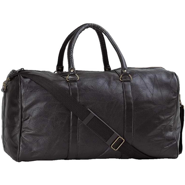 Embassy (TM) 21&quot; Hand-Sewn Pebble Grain Genuine Leather Bag