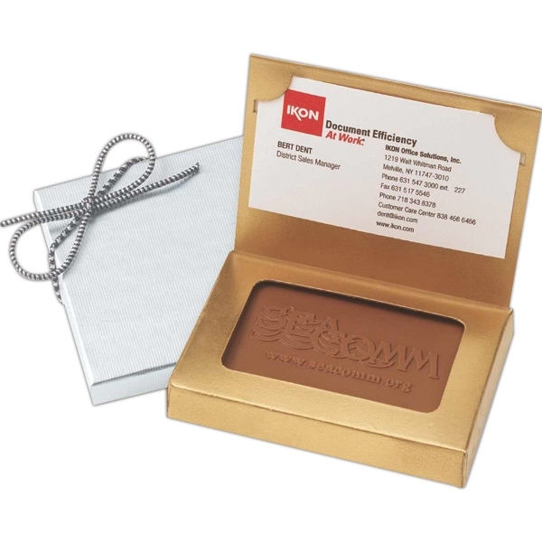 Custom Molded Rectangle Chocolate Cookie Business Card Box - Image 1