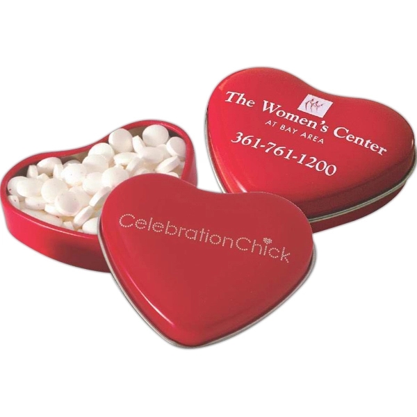 Sweet Heart Shaped Tin Filled with MicroMints® - Image 1