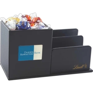 Leatherette Desk Organizer with Lindt Chocolate Balls