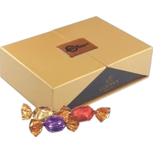 Label Printed Golden Box of Godiva Chocolate Sweets