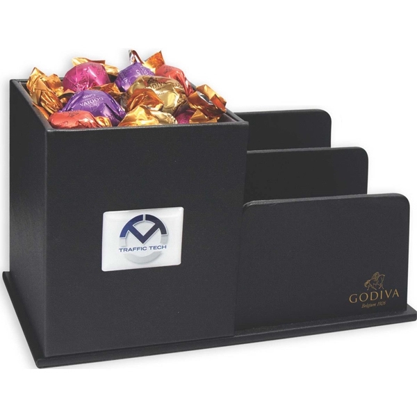 Leatherette Desk Organizer filled with Godiva Chocolates - Image 1
