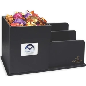 Leatherette Desk Organizer filled with Godiva Chocolates