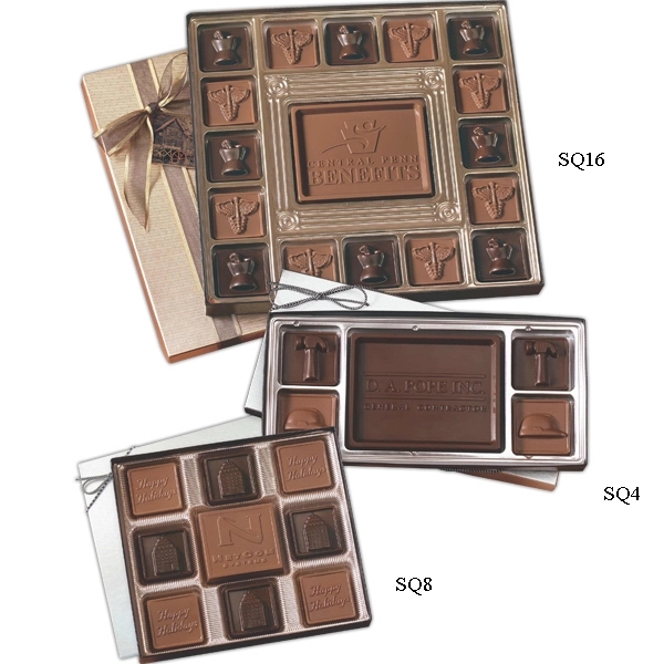 Custom chocolate squares gift box