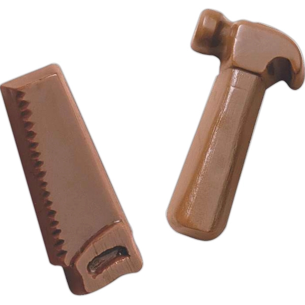 1 oz. Hammer shape molded chocolate piece - Image 1