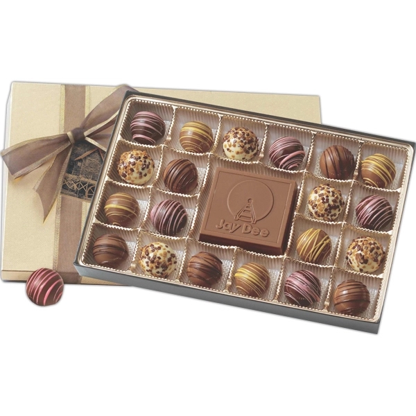 Gift Box Filled with Truffles and Chocolate Centerpiece - Image 1