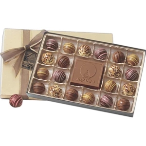 Gift Box Filled with Truffles and Chocolate Centerpiece