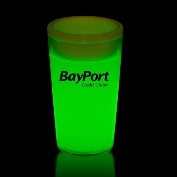 Green 2 oz. Tapered Style Light Up Glow Shot Glass