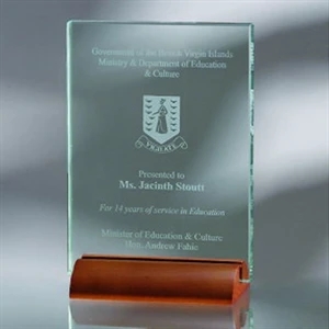 Award-Plaque with Wood Base 6"
