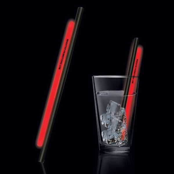 Red 9&quot; Light Up Glow Straw