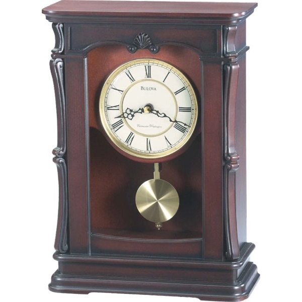 Bulova Abbeville walnut mantel clock