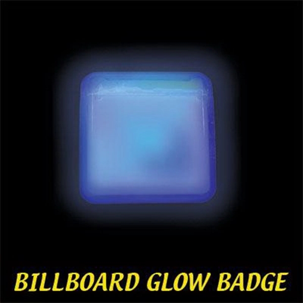 Blue Billboard Light Up Glow Name Badge