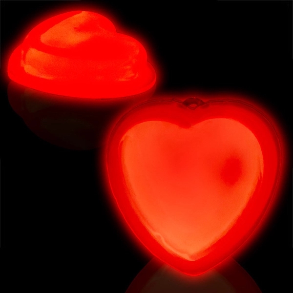 3&quot; Self-Adhering Heart Shaped Light Up Glow Badge