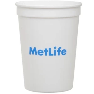 Smooth White 12 Ounce Plastic Stadium Cup