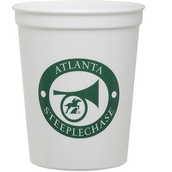 Smooth White 16 Ounce Plastic Stadium Cup