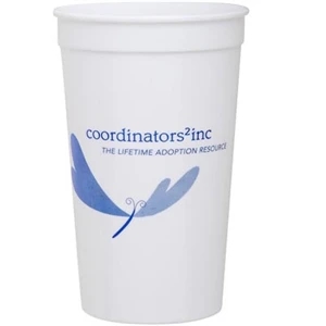 Smooth 22 Ounce White Stadium Cup