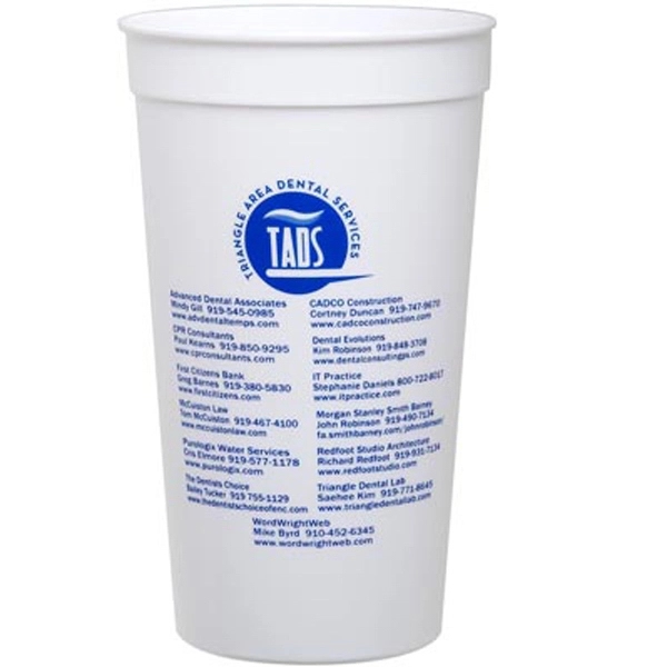 Smooth White 32 Ounce Stadium Cup