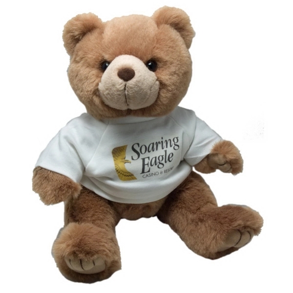 12&quot; Brown Kirby Bear with t-shirt full color imprint