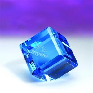 Award-Blue Standing Cube 2 3/8"