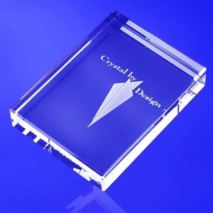 Award-Flat Edge Optic Crystal Paperweight