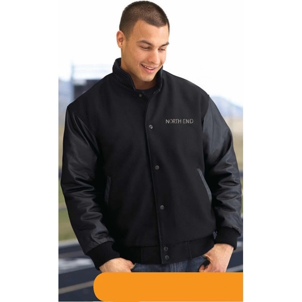 Men&apos;s North End (R) Melton/Leather Jacket with Stand Collar