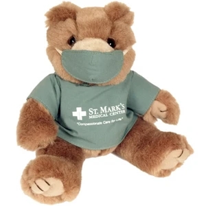 8" Green Scrubs Bear with one color imprint