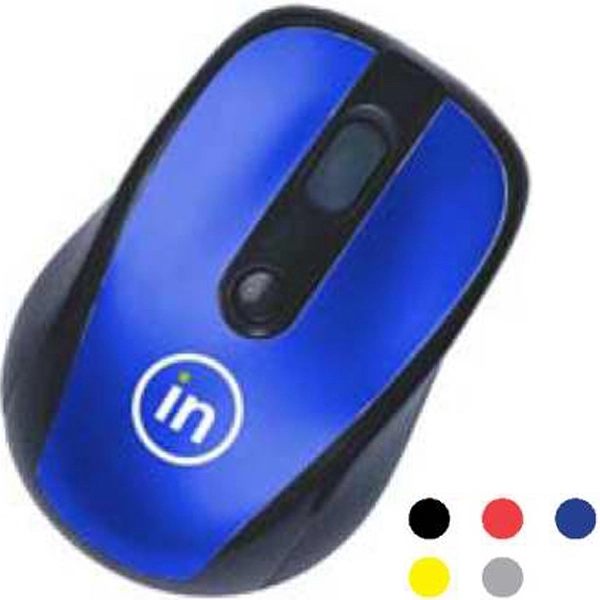 Optical Mouse w/ USB Receiver & Black Trim Wireless - Image 1