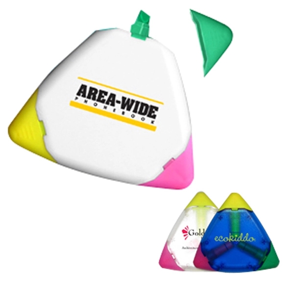3 Color Fluorescent Triangle Highlighter