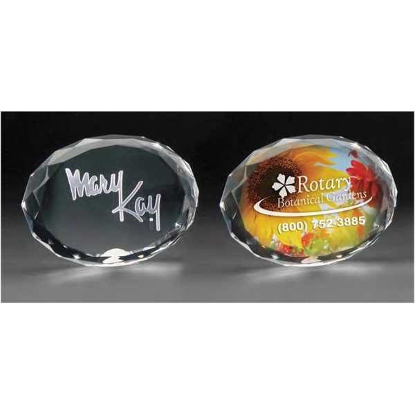 3D Crystal Oval Paperweight