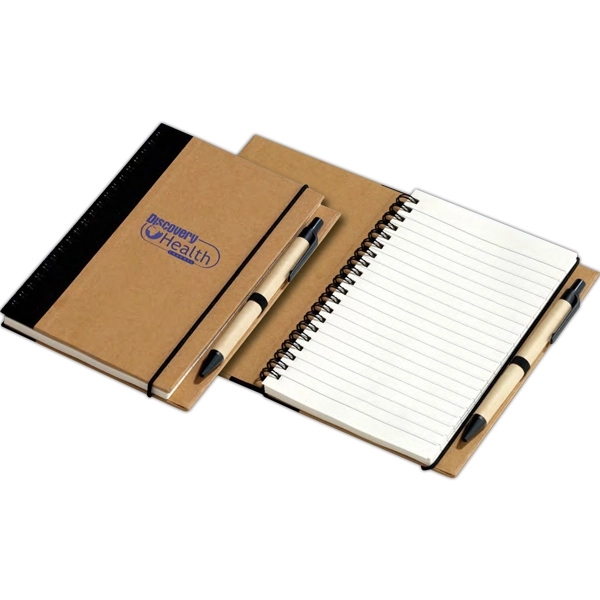 Recycled Notebook with Pen - Image 1