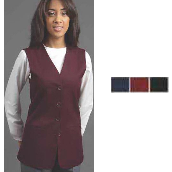 Ladies 4 button collarless/sleeveless cardigan blazer