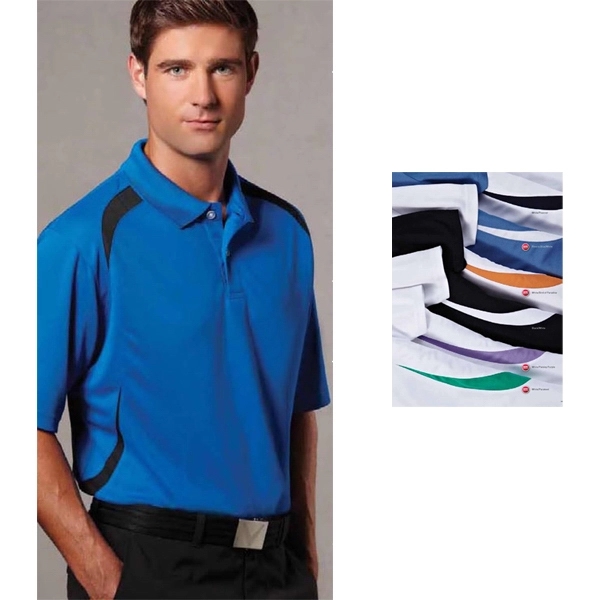 Color block performance polo