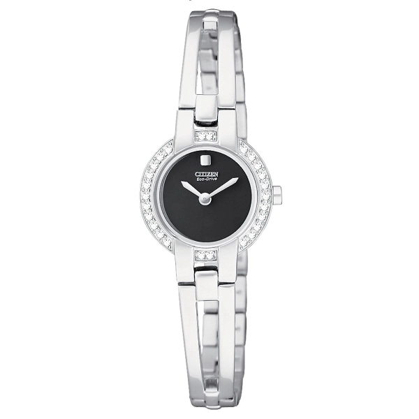 Ladies Crystal and Stainless Steel  Eco-Drive  Watch 