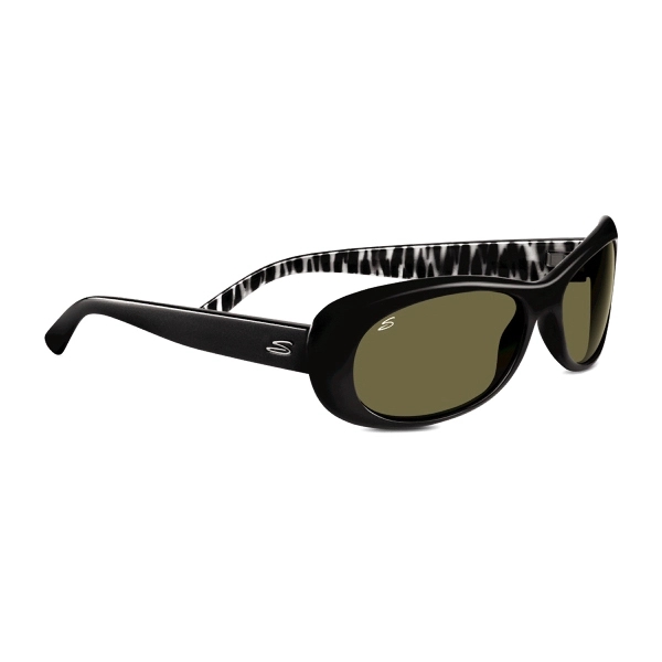 Bella Shiny Black Sunglasses w/Polarized Lenses