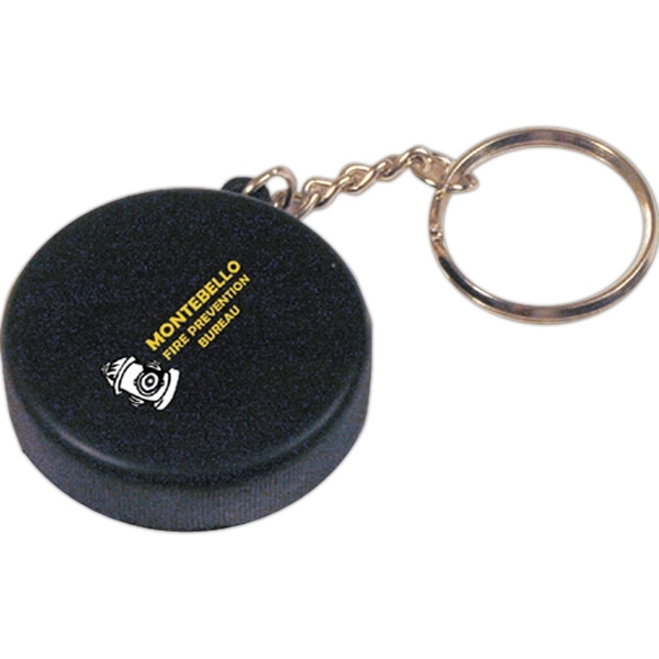 Squeezies® Hockey Puck Keyring Stress Reliever - Image 1